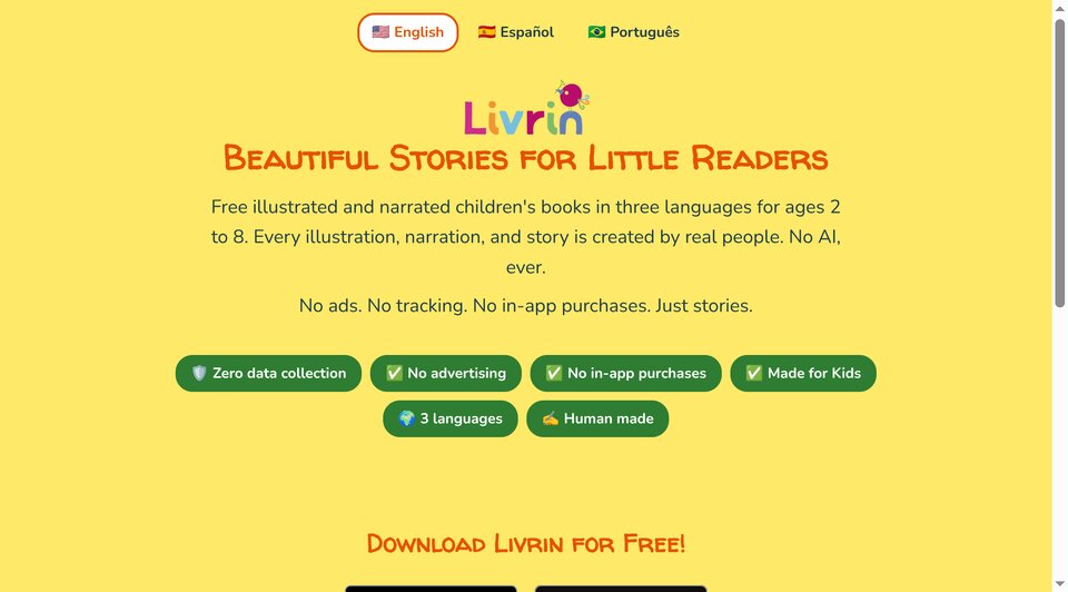 Livrin homepage