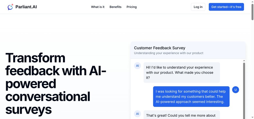 Parliant.AI homepage
