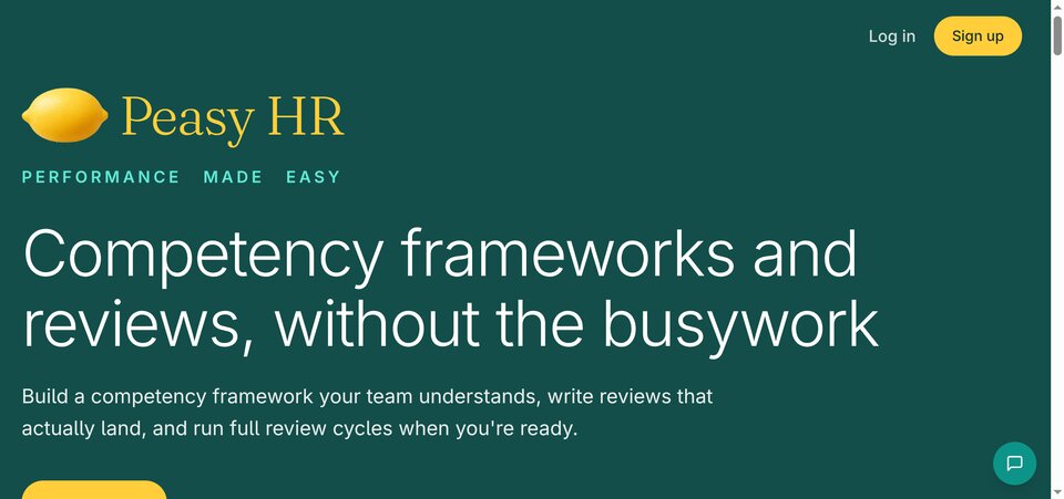 Peasy HR homepage