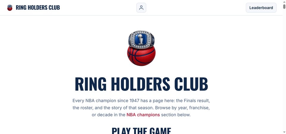Ring Holders Club homepage